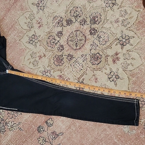 Daytrip Dark Blue Lynx Ankle Skinny White Thread Rhinestone Button Jeans Size 26 - Picture 13 of 15